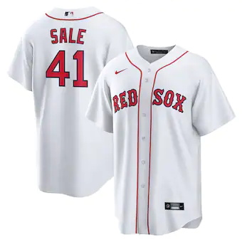 mens nike chris sale white boston red sox home replica play